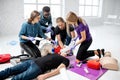 People during the first aid training Royalty Free Stock Photo