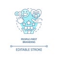 People-first branding turquoise concept icon