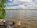People fishing in the Cherry Creek State Park Royalty Free Stock Photo