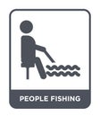 people fishing icon in trendy design style. people fishing icon isolated on white background. people fishing vector icon simple Royalty Free Stock Photo