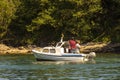 People Fishing from Pleasure Boat Ferrol Estuary Galicia Royalty Free Stock Photo