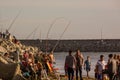 People fishing in Puerto Quequen, Necochea