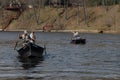 People fishing in river