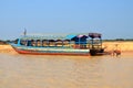 People fishing on Tonle Sap Lake Royalty Free Stock Photo