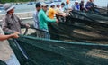 People at the fishing village in Cam Ranh Bay, Vietnam Royalty Free Stock Photo