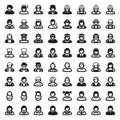 People flat icons. Black Royalty Free Stock Photo