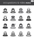 People flat icons. Occupations and roles Royalty Free Stock Photo