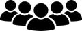 People flat icons set. Team of workers. User profile symbol. Group of people. Group of users collection. Persons symbol. Mans or