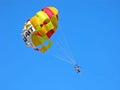 People, flight on parachute, air entertainments Royalty Free Stock Photo
