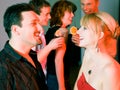 People flirting and drinking in a bar Royalty Free Stock Photo