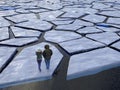 People floating on ice floe