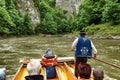 Rafting on the river of Dunajec in Pieniny range Poland and Slovakia. Royalty Free Stock Photo