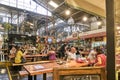 People in the food court inside the San Telmo Market in Buenos Aires Argentina