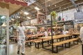 People in the food court inside the San Telmo Market in Buenos Aires Argentina