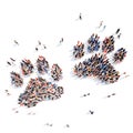 People in the form of animal tracks Royalty Free Stock Photo