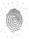 People in the form of a fingerprint. Royalty Free Stock Photo