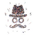 People in the form of hats, glasses and mustache Royalty Free Stock Photo
