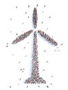 People in the form of a windmill. Royalty Free Stock Photo