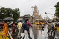 People free walking on a busy motor way road in Mumbai