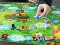 People friends family play roll board game together fun leisure beautiful illustration design selected focus