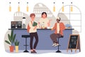 People friends meeting in bar, pub or coffeehouse for coffee Royalty Free Stock Photo