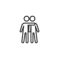 People friendship line icon