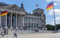 People in front of the Bundestag Reichstag Parliament Building. Berlin, Germany. Royalty Free Stock Photo