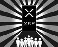 People in front of door with XRP new logo