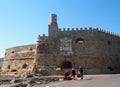 People In Front Of Koules Fortress Heraklion Greece