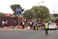 People in front of the Nelson Mandela`s house in Soweto