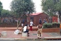 People in front of the Nelson Mandela`s house in Soweto