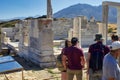 People in front of Ruins in Naxos Royalty Free Stock Photo