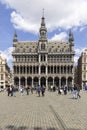 People in front of tenement house called Maison du Roi (King\'s House) in Grand Place, Brussels, Belgium Royalty Free Stock Photo