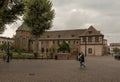 People in front of the Unterlinden Museum, Colmar, Alsac, France