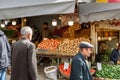 People on the fruct street bazaar in Tabriz. East Azerbaijan province. Iran Royalty Free Stock Photo