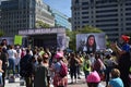 People Gather in Front of the Main Stage at the WomenÃ¢â¬â¢s March in Support of Abortion Rights at Freedom Plaza