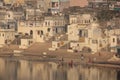 People gather to bathe at the Ghats