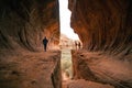 People gather to enjoy famous Subway Cave in Boynton Canyon Sedona AZ