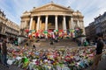 People gathered in Brussels to remember the victims of the terrorist attacks that took place on March 22 Royalty Free Stock Photo