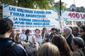 People gathered in a demonstration of the Mothers of the Plaza de Mayo in the Plaza de Mayo