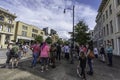 People gathered in downtown Montgomery for 2021 Women`s March