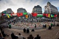 People gathered in front of the Stock Exchange of Brussels to remember the victims of the terrorist attacks of March 22, 2016 Royalty Free Stock Photo