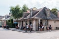 People gathered at Jean Lafitte`s Blacksmith Shop in the French Quarter