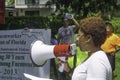 People are gathered to protest the detention and treatment for immagrant children Royalty Free Stock Photo