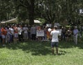 People are gathered to protest the detention and treatment for immagrant children Royalty Free Stock Photo