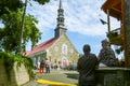 People gathering around the church of Saint Jean Port Joli Royalty Free Stock Photo