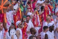 People At The Gay Expats Amsterdam Boat At The Police Boat At The Gaypride Canal Parade With Boats At Amsterdam The Netherlands 6-