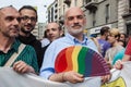 People at gay pride parade 2013 in Milan, Italy