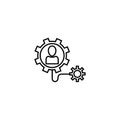 People gears connected idea icon line style