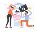 People generate ideas and test the application Royalty Free Stock Photo